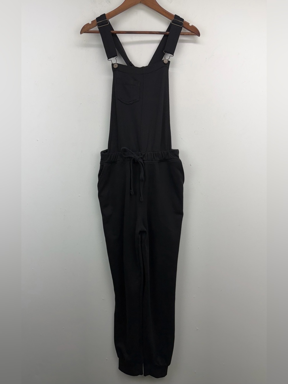 Wallflower size Large Juniors Black French Terry Jogger Overalls NWT